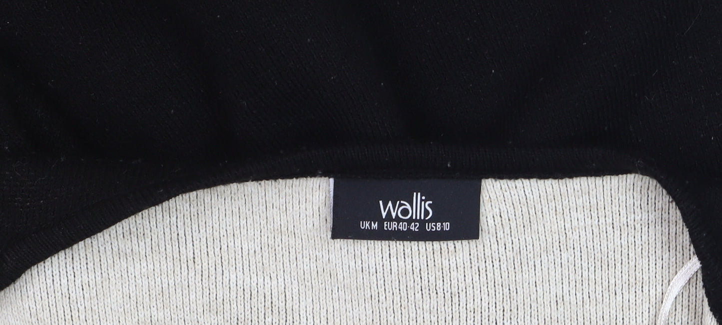 Wallis Women’s Black Longline Open Cardigan Medium Wool Blend