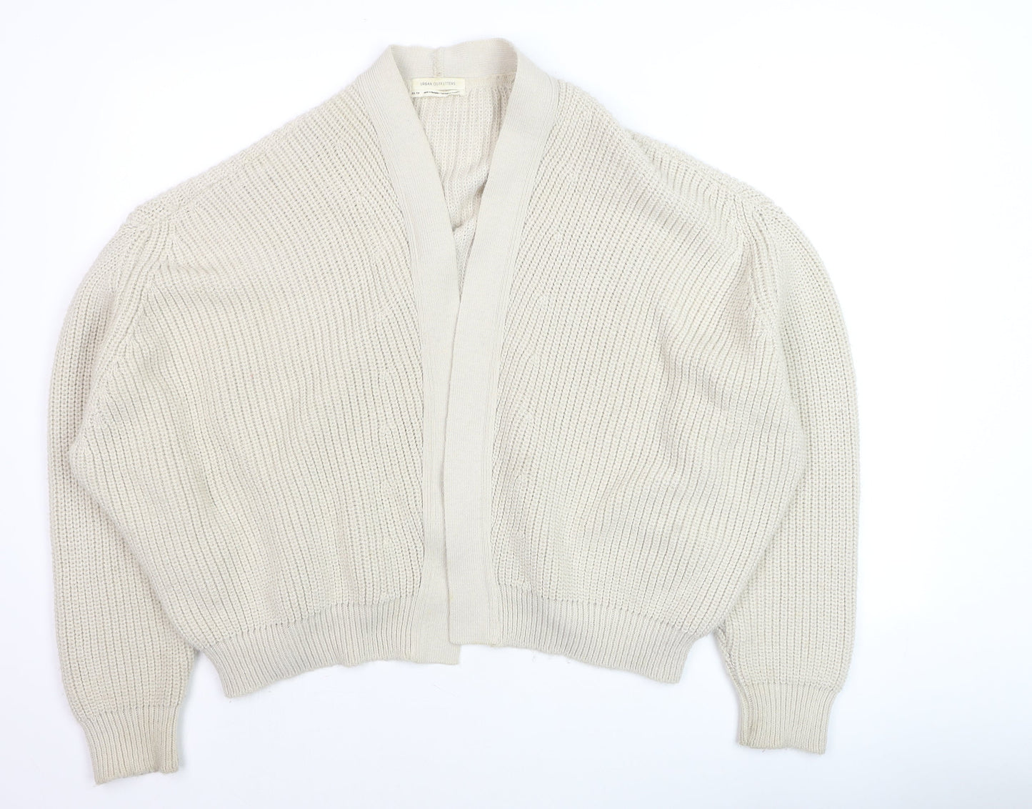 Urban Outfitters Women's Beige XS Chunky Knit Open Cardigan Jumper