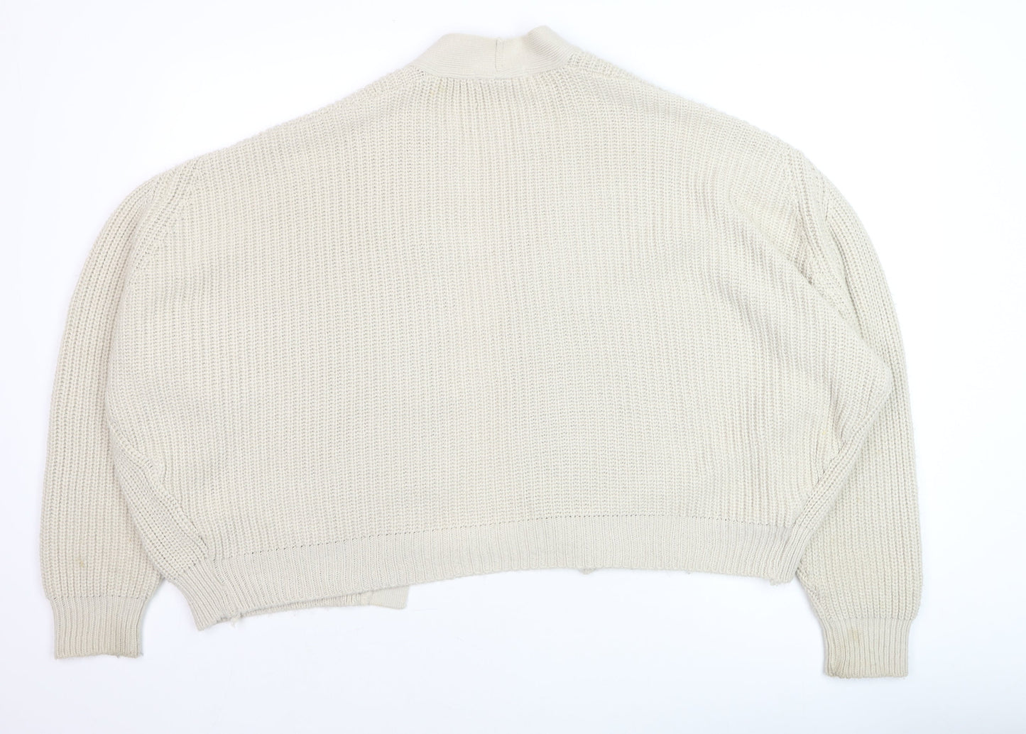 Urban Outfitters Women's Beige XS Chunky Knit Open Cardigan Jumper