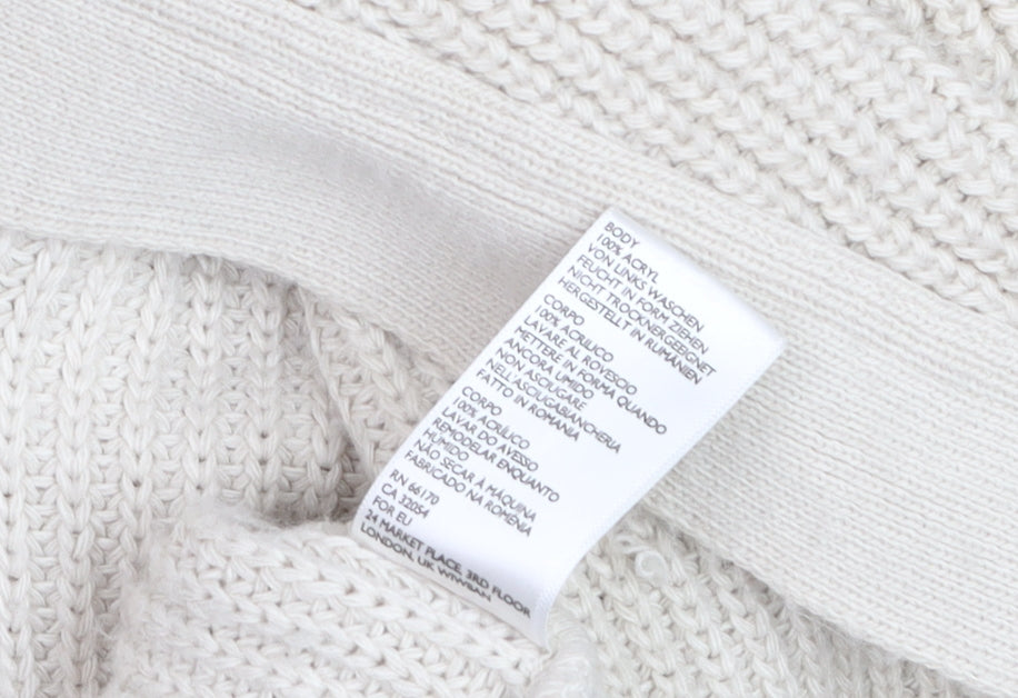 Urban Outfitters Women's Beige XS Chunky Knit Open Cardigan Jumper