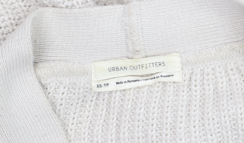 Urban Outfitters Women's Beige XS Chunky Knit Open Cardigan Jumper