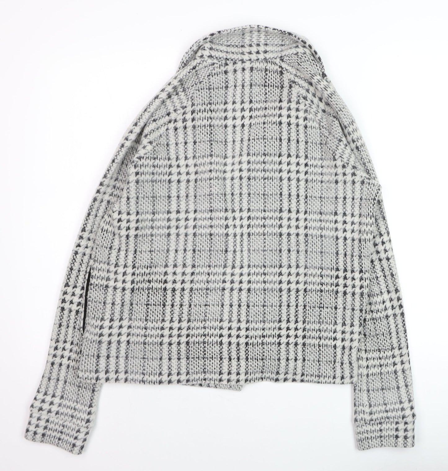 Next Women’s Grey Check Collared Knit Cardigan Size 10