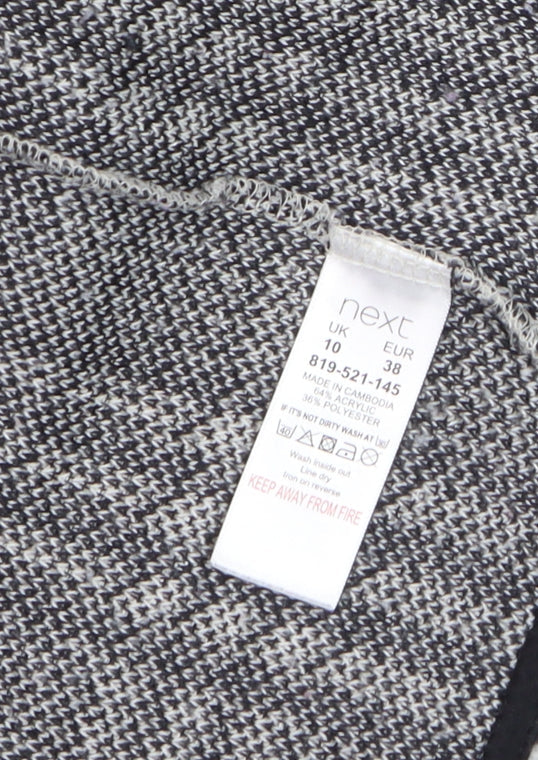 Next Women’s Grey Check Collared Knit Cardigan Size 10