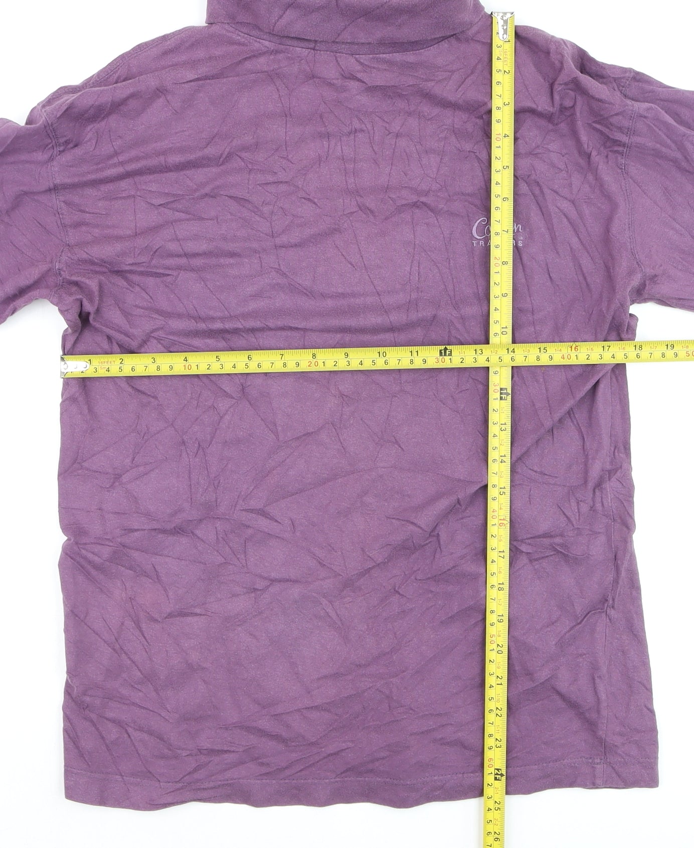 Cotton Traders Women Purple Roll Neck Long Sleeve Cotton Jumper S