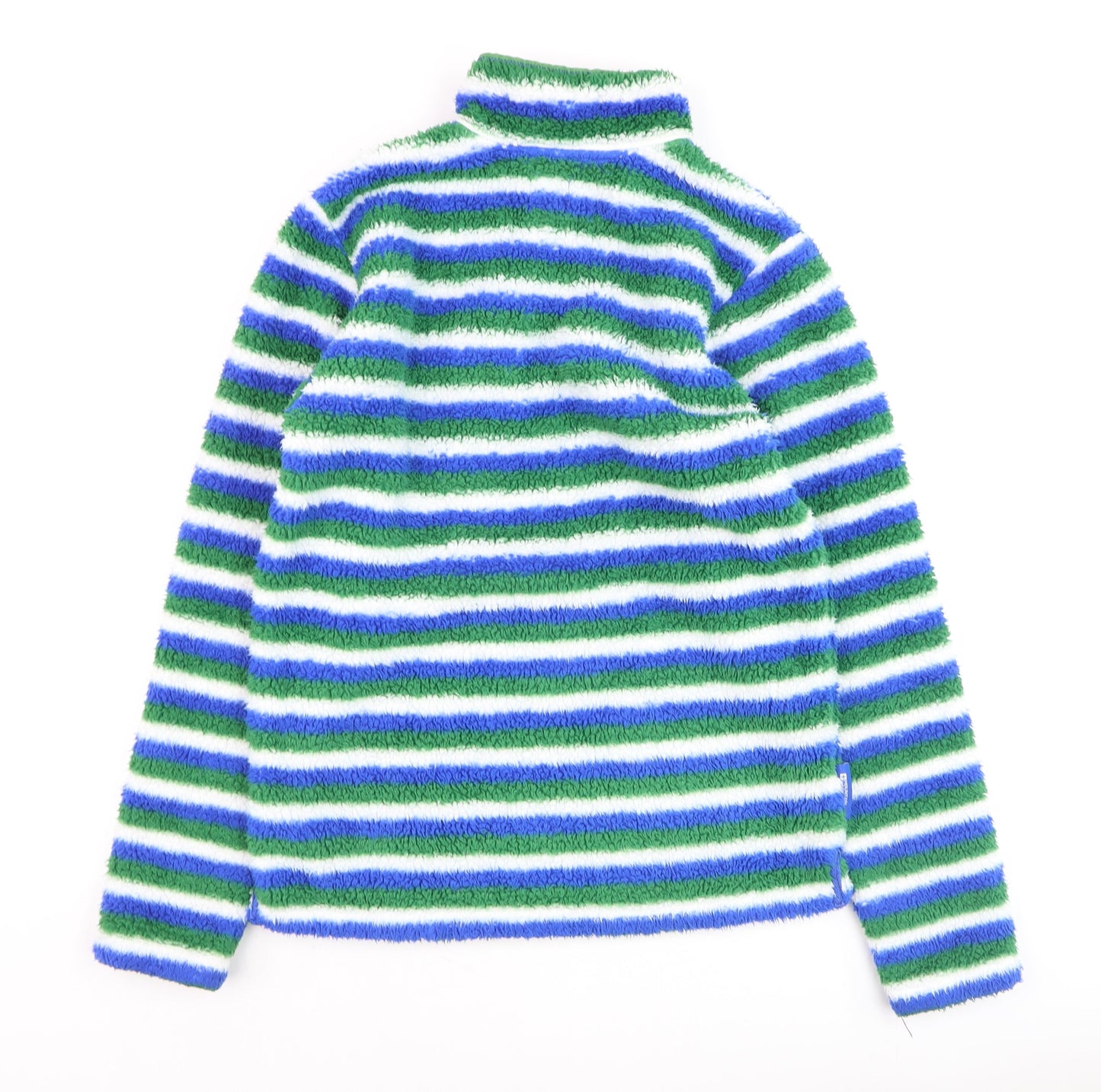 Mountain Warehouse Boys Green Blue Striped Half Zip Fleece Hoodie Age 13