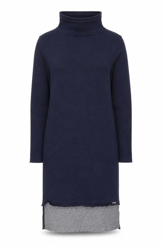 Sweaty Betty Women’s Blue Knit Jumper Dress M High Neck Long Sleeve