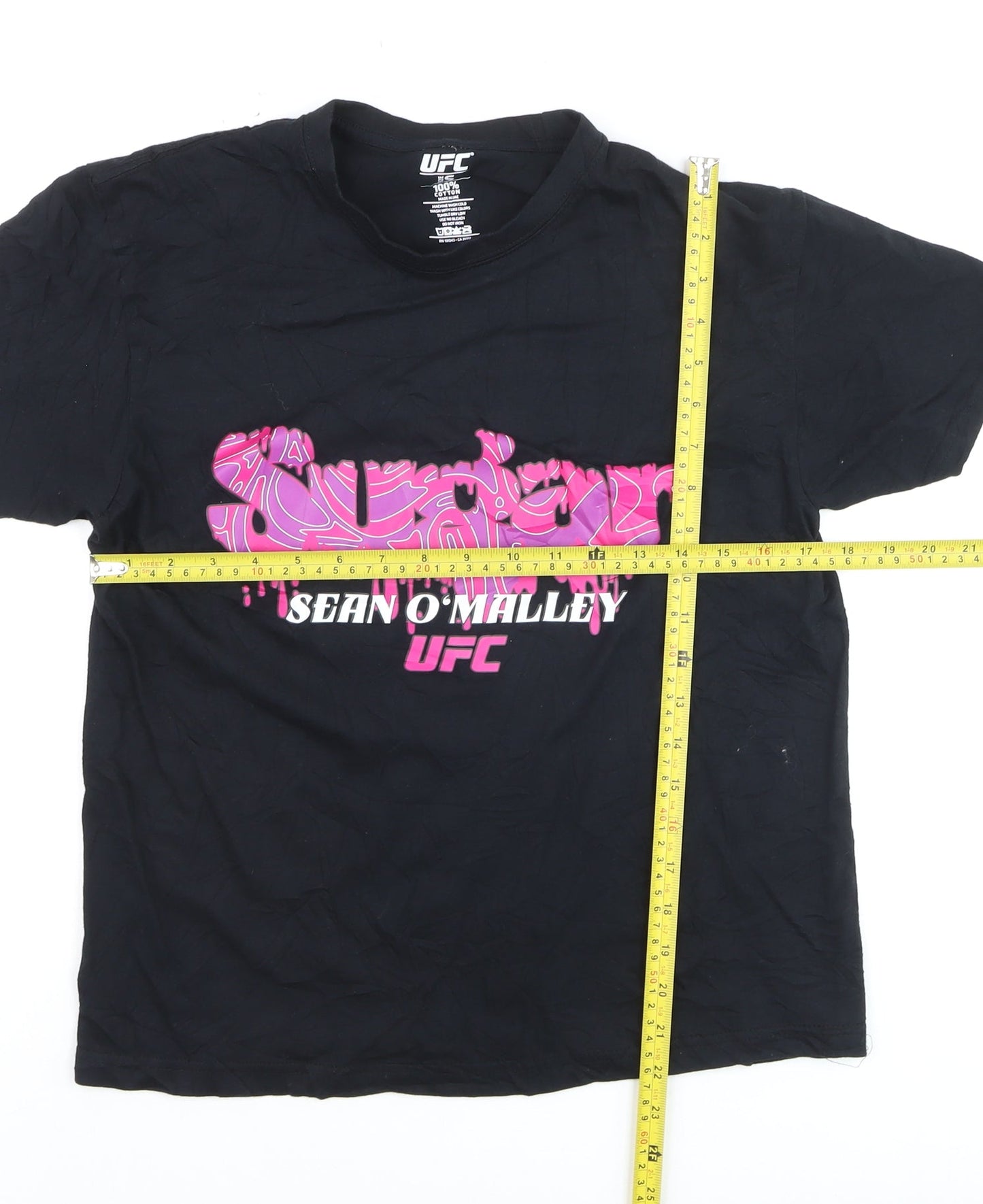 UFC Sean O'Malley Men's Black Graphic Short Sleeve Cotton T-Shirt S