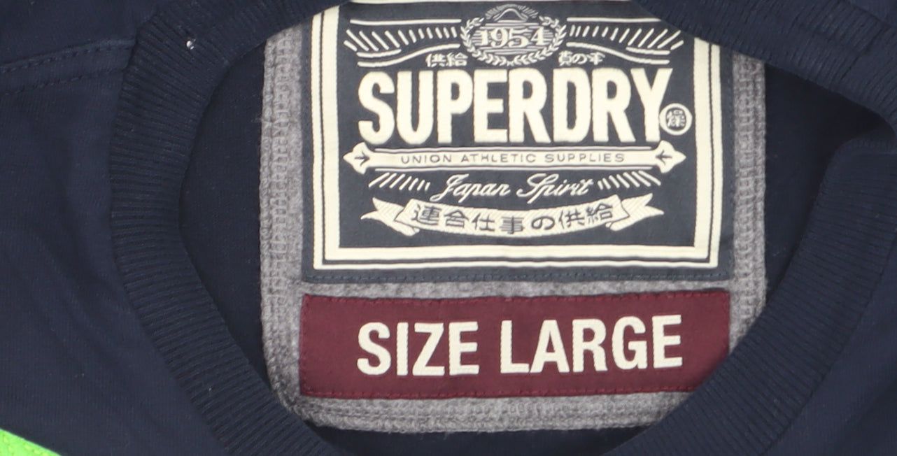 Superdry Men's Blue Graphic Athletics Japan T-Shirt Size L