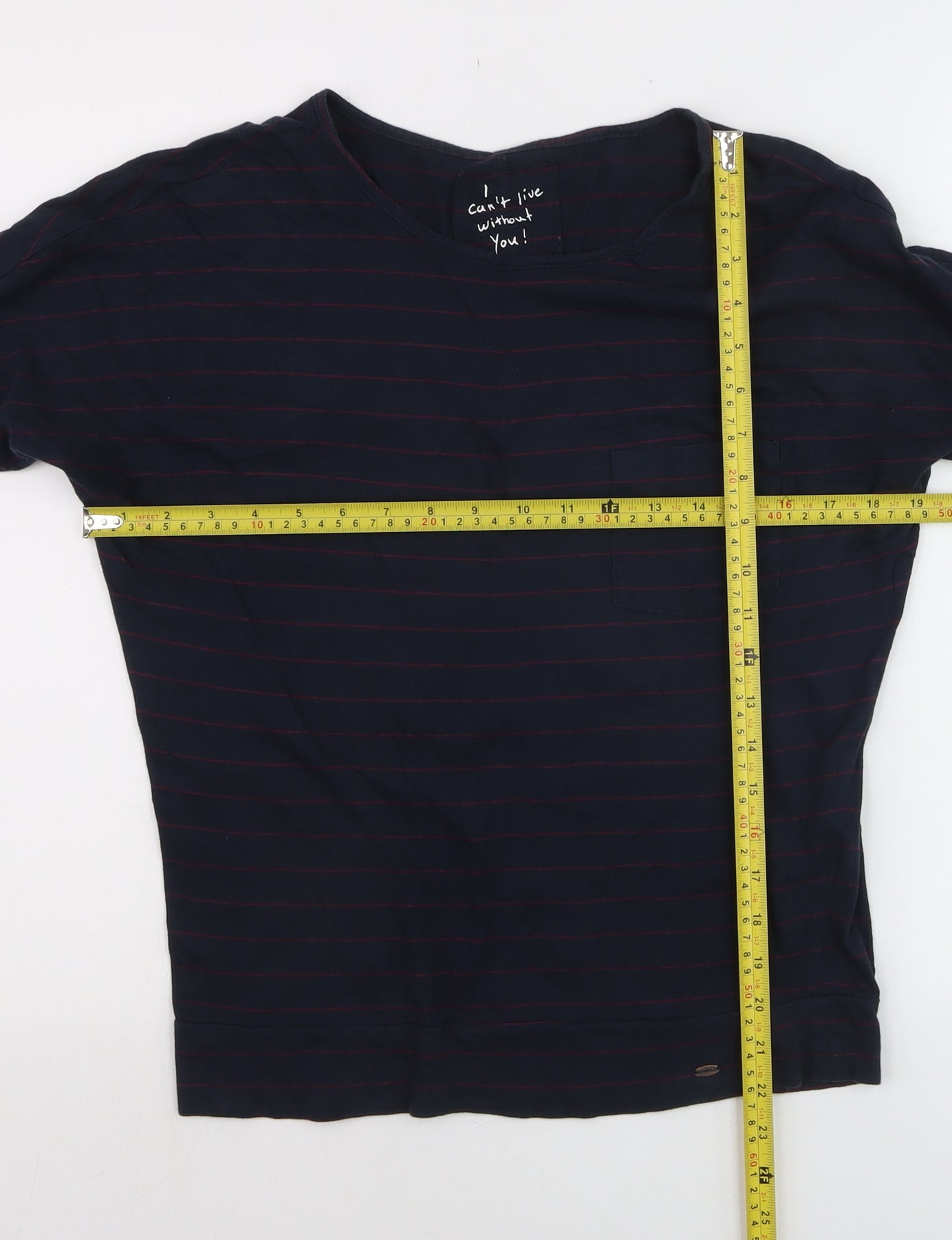 O'Neill Women's Blue Striped Long Sleeve Cotton T-Shirt XS