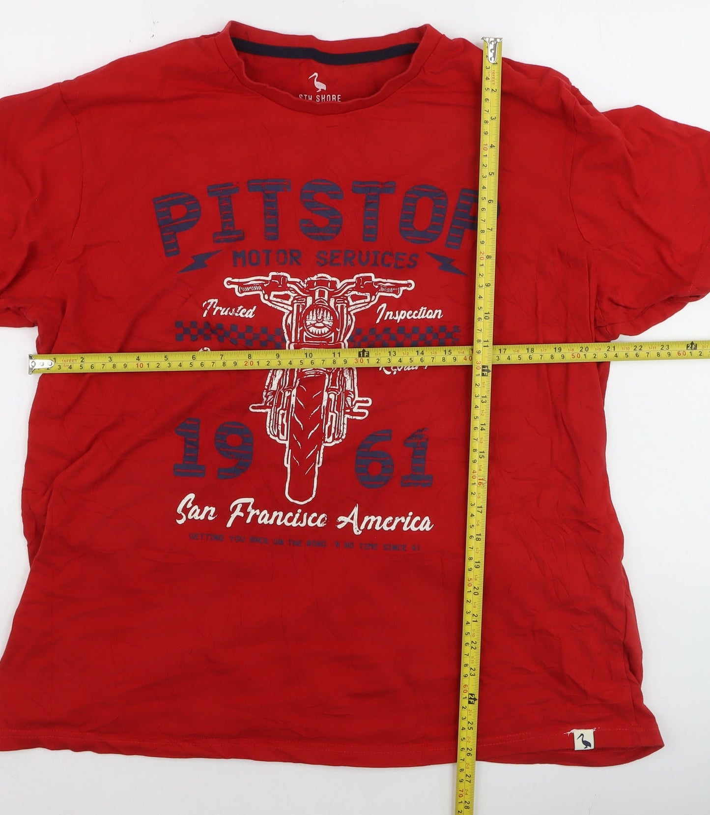STH SHORE Men's Red 2XL Graphic Motorcycle T-Shirt