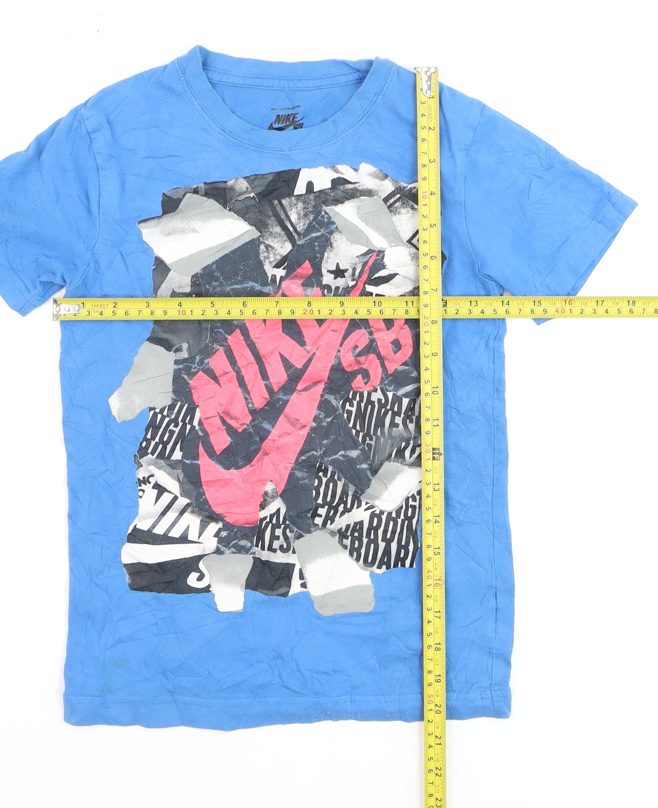Nike SB Boys Blue Graphic Skateboarding T-Shirt Size 8-10 Years