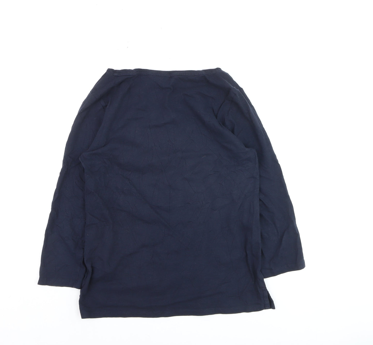 Crew Clothing Women’s Blue Cotton Boat Neck 3/4 Sleeve T-Shirt Size 8