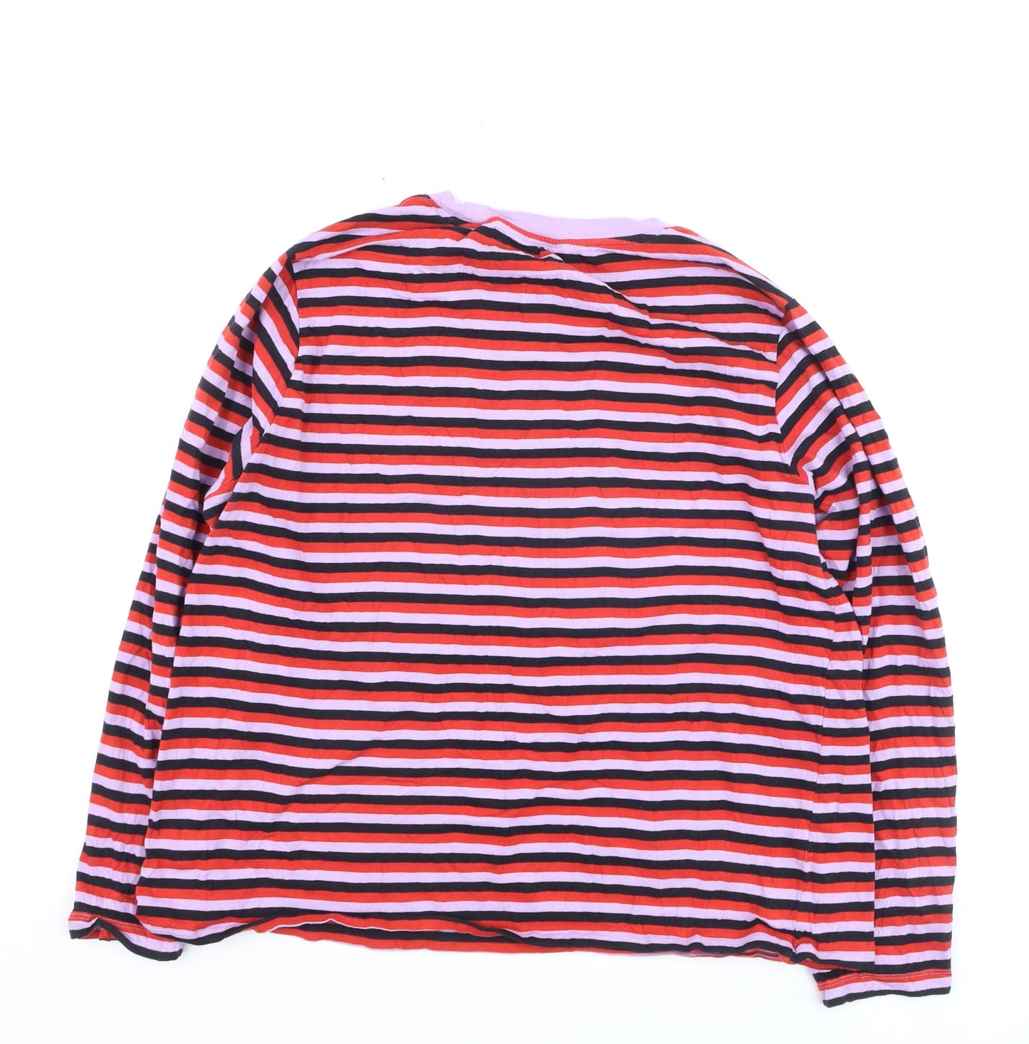 Marks and Spencer Women’s Multicoloured Striped Long Sleeve Cotton T-Shirt Size 16