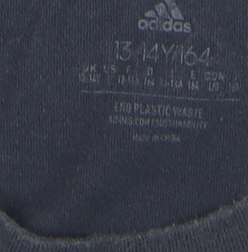 Adidas Teens Multicoloured Cotton Crew Neck Short Sleeve T-Shirt Size 13