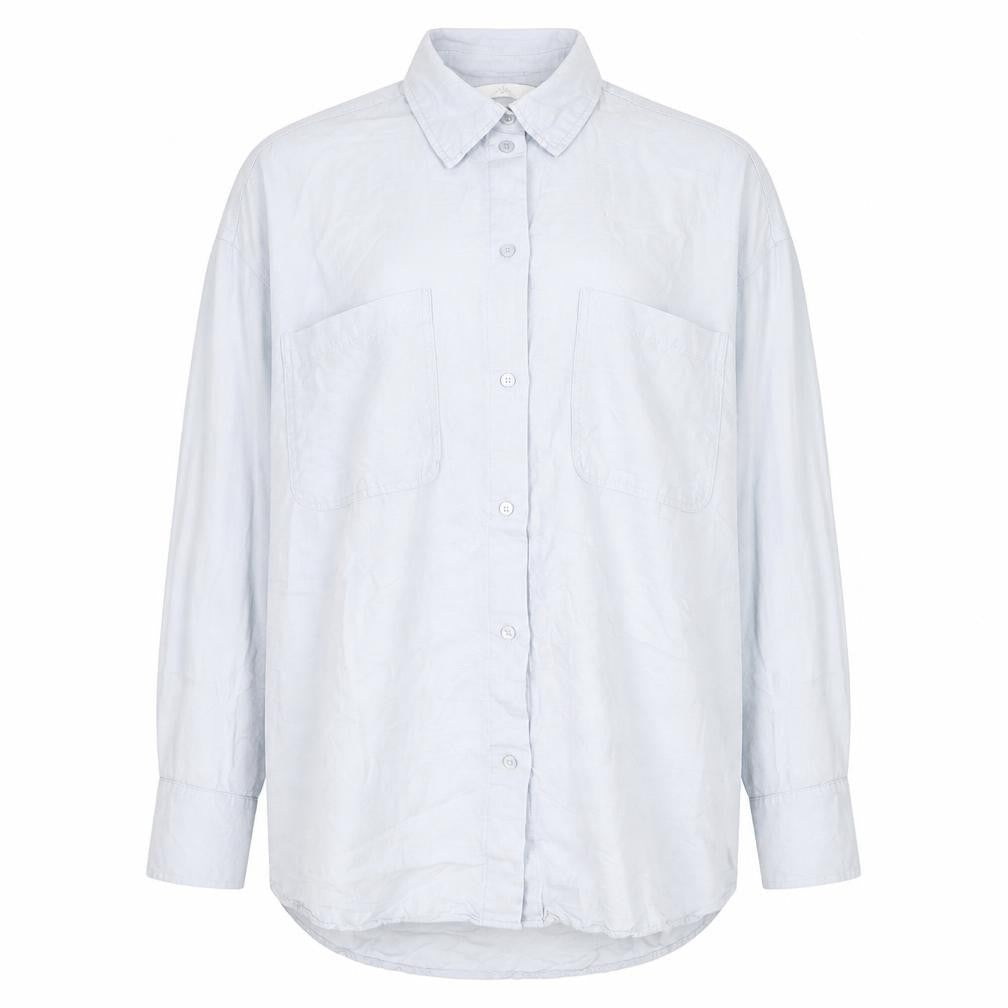 H&M Men’s Grey Linen Blend Long Sleeve Button-Up Shirt XS