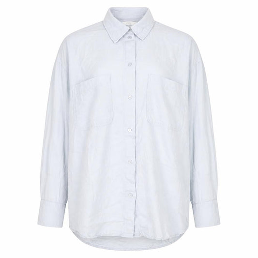 H&M Men’s Grey Linen Blend Long Sleeve Button-Up Shirt XS