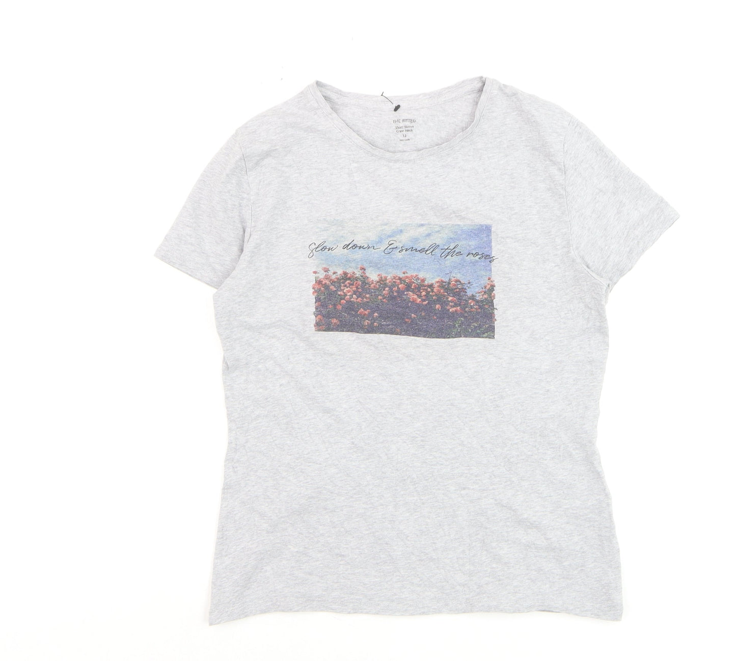 Marks and Spencer Womens Grey Crew Neck Short Sleeve T-Shirt Size 12