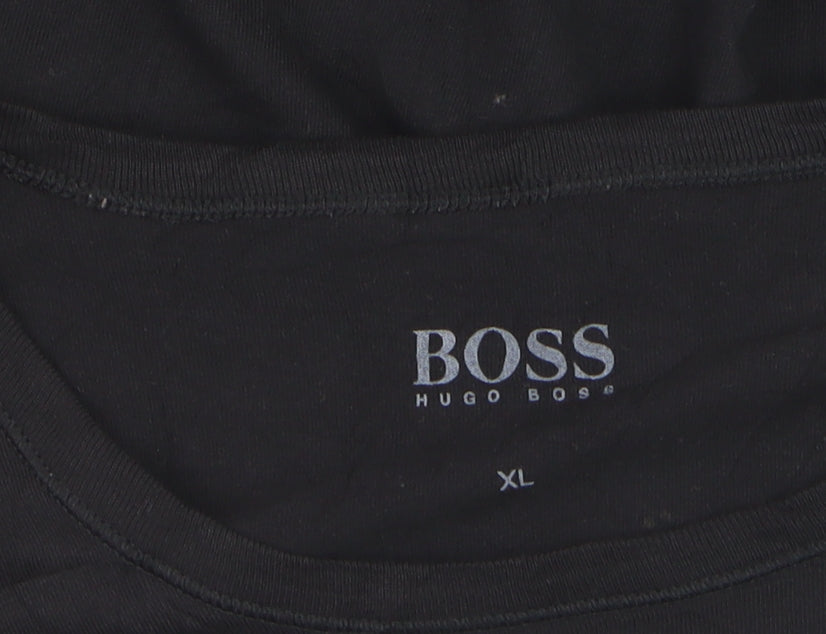 Hugo Boss Men's Black XL Crew Neck Short Sleeve Cotton T-Shirt