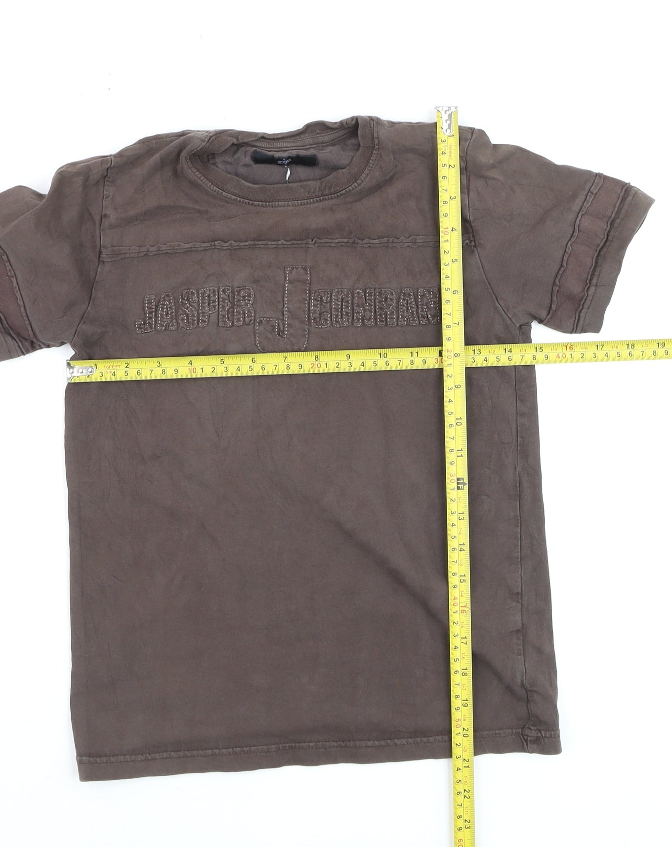 Jasper Conran Boys Brown Cotton Short Sleeve Logo T-Shirt 7-8 Years