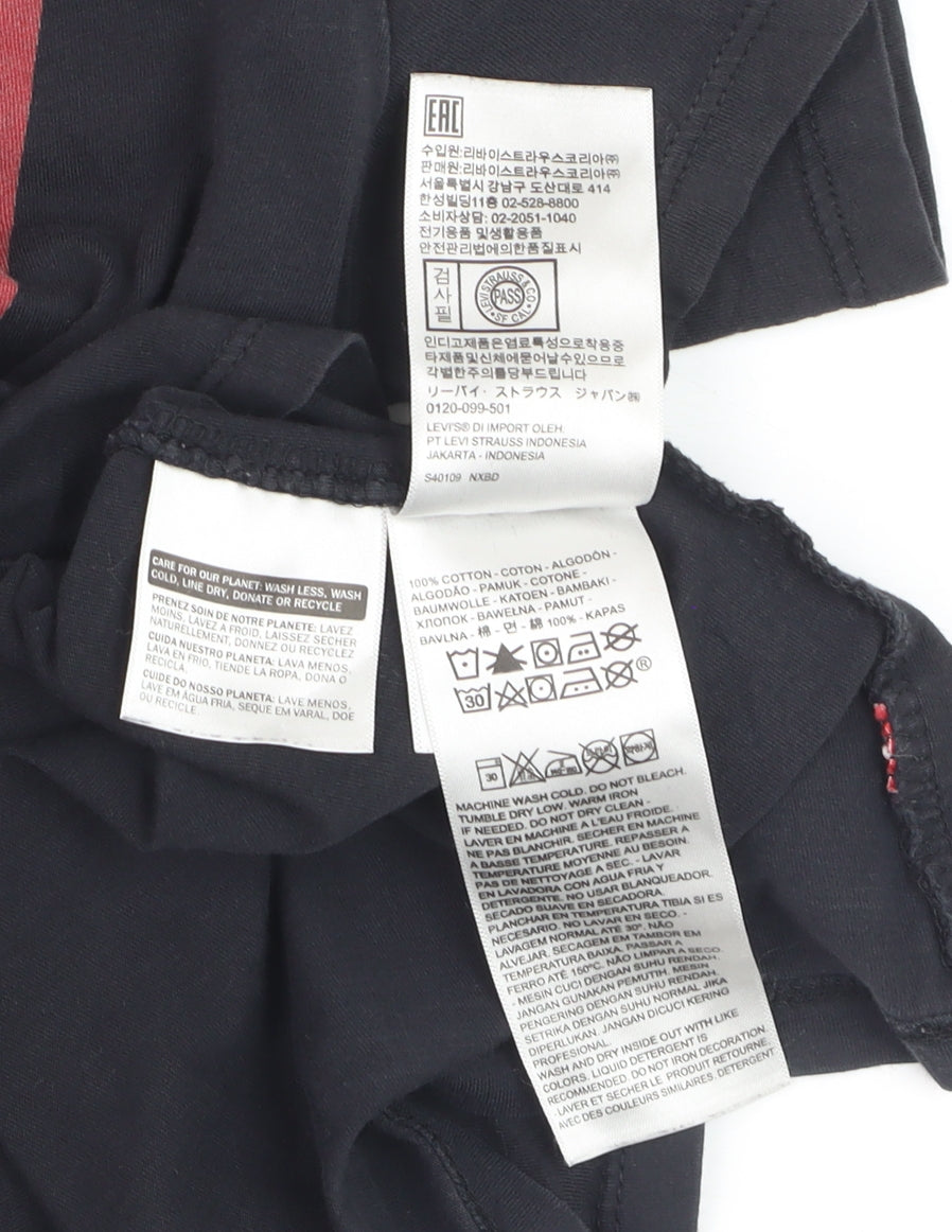 Levi's Boys Black Graphic Logo T-Shirt Size S Short Sleeve Cotton