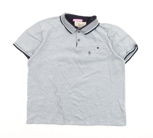 Original Penguin Men's Grey XL Cotton Polo Shirt