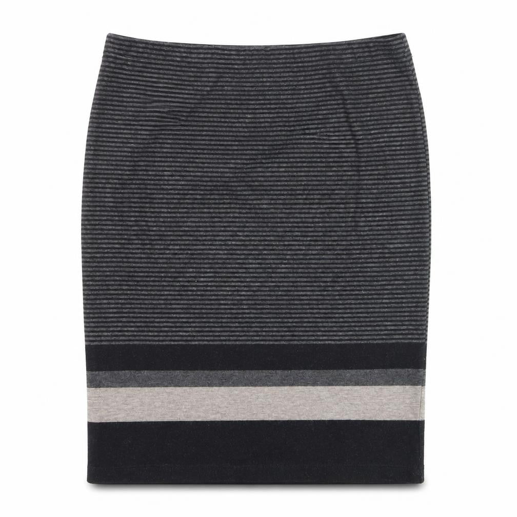 Max Studio Women’s Grey Striped Pencil Knit Skirt Size M