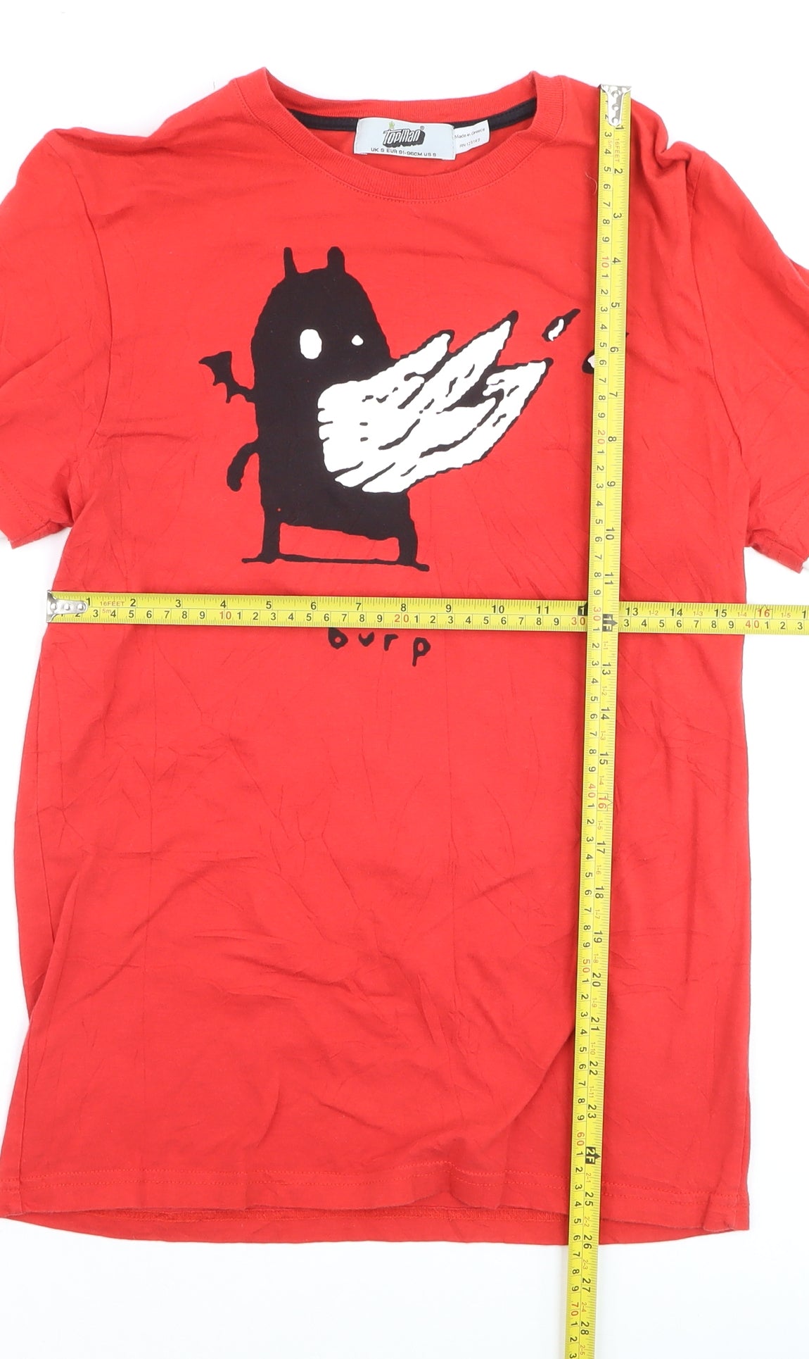 Topman Boys Red Funny Graphic Long Sleeve Layered T-Shirt Size S