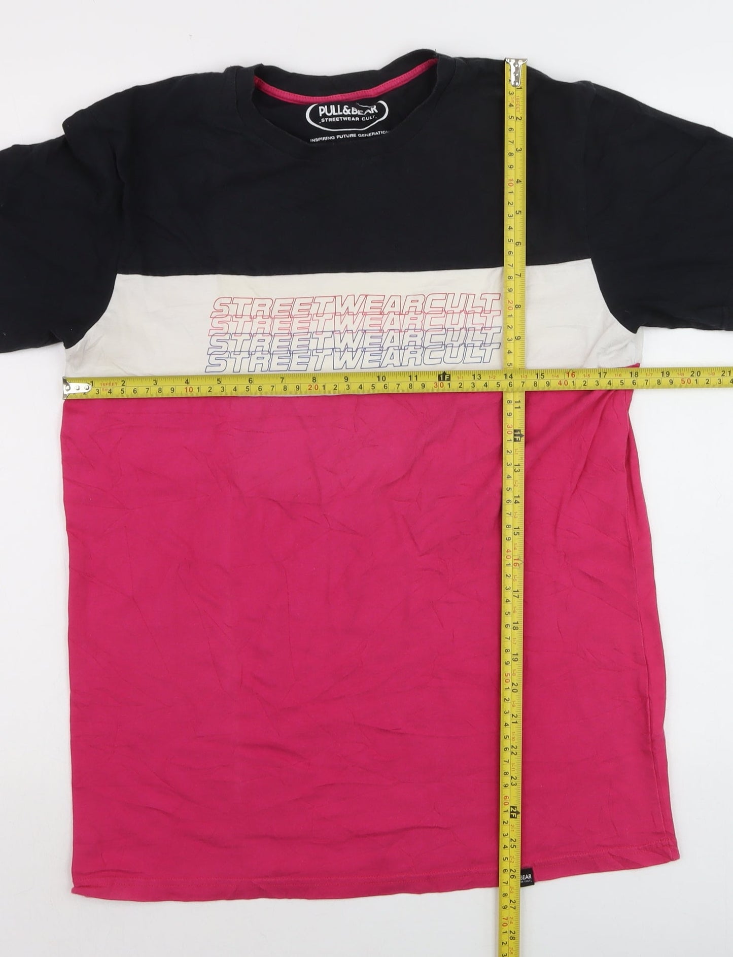 Pull & Bear Men's Multicoloured Streetwear Cult T-Shirt Size S