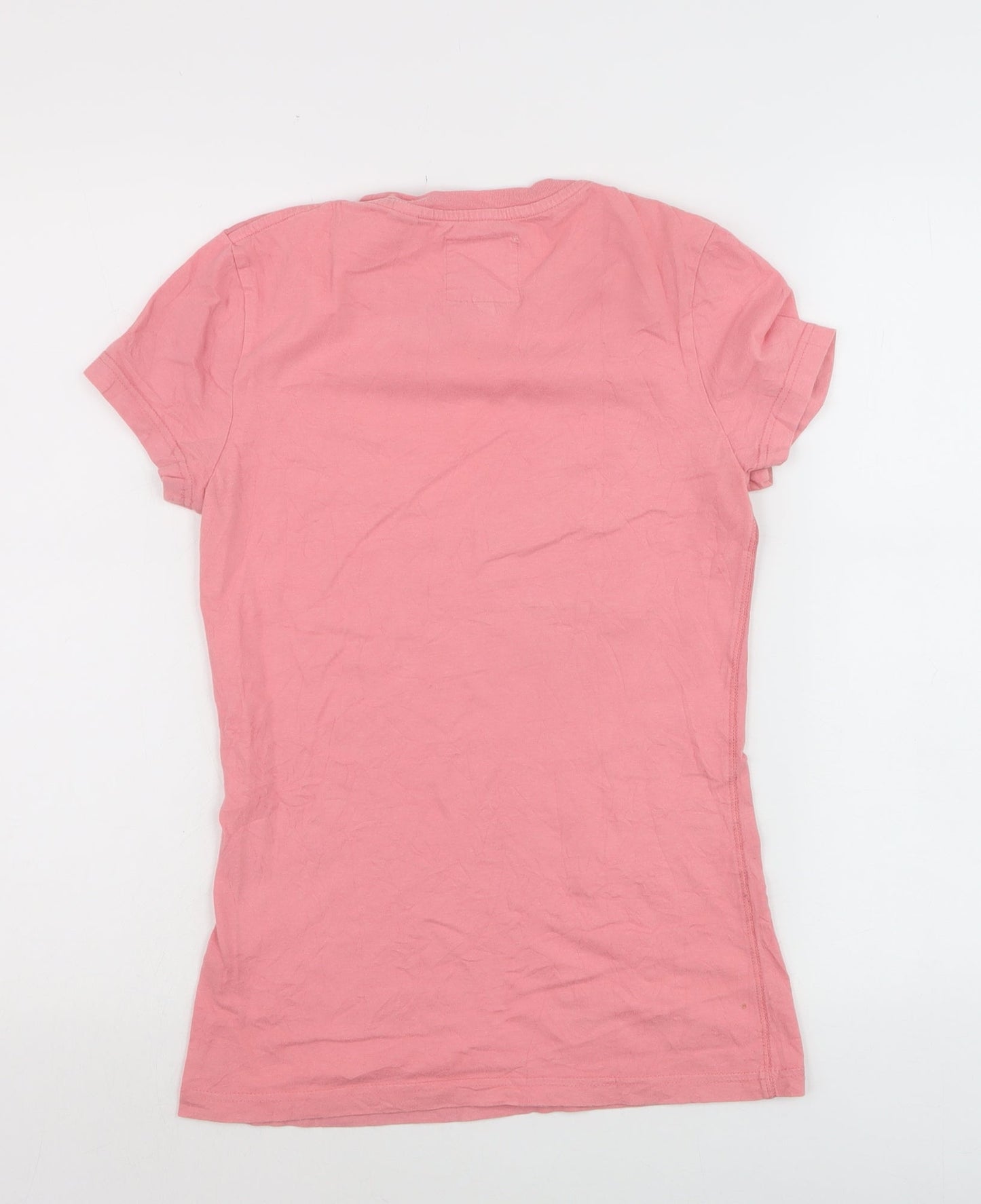 Jack Wills Womens Pink Slim Fit Basic Cotton T-Shirt Size 8