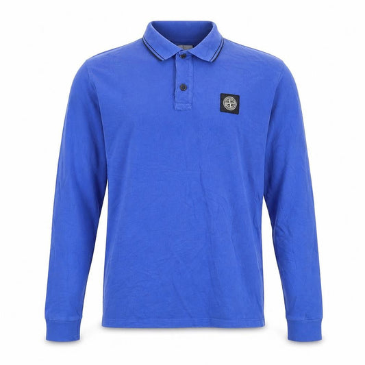 Stone Island Junior Blue Long Sleeve Polo Shirt Teen Size 14 170