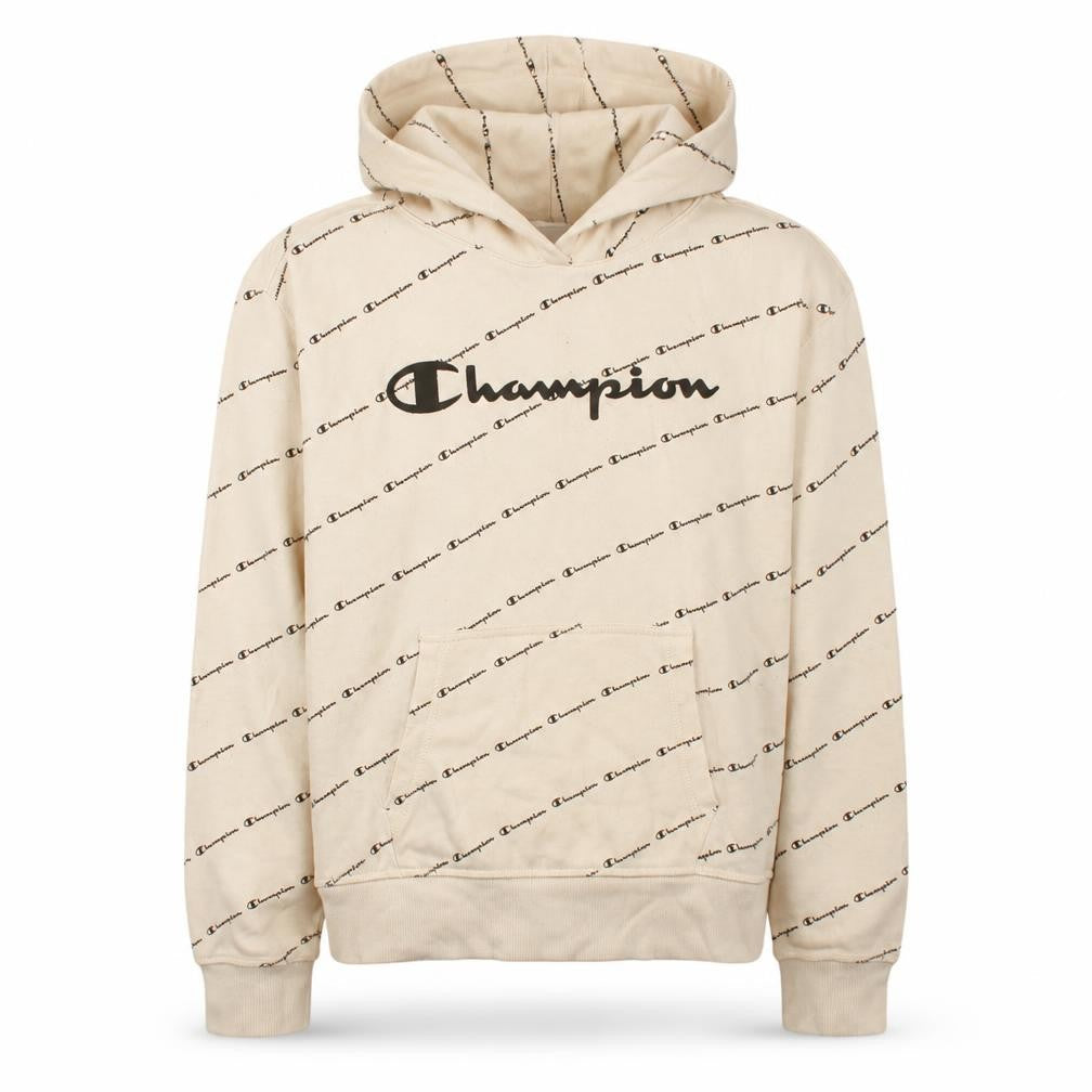 Champion Boys Beige Logo Pullover Hoodie 13-14 Years Regular Fit