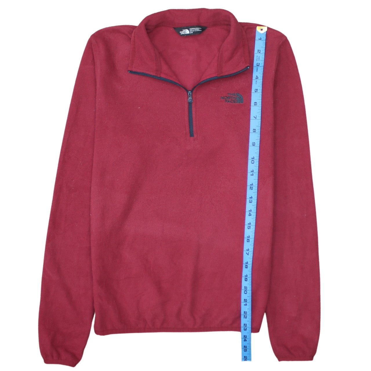 The North Face Womens Red Fleece 1/4 Zip Pullover Sweatshirt M