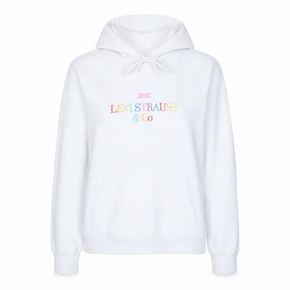 Levi's Women's White XS Pullover Hoodie with Rainbow Logo