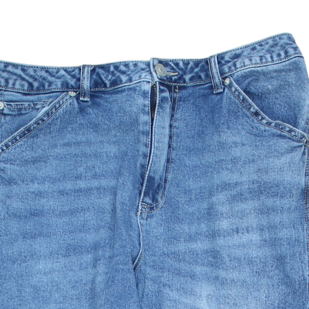 No Boundaries Girls Blue High Rise Relaxed Straight Denim Jeans Size 16 Years
