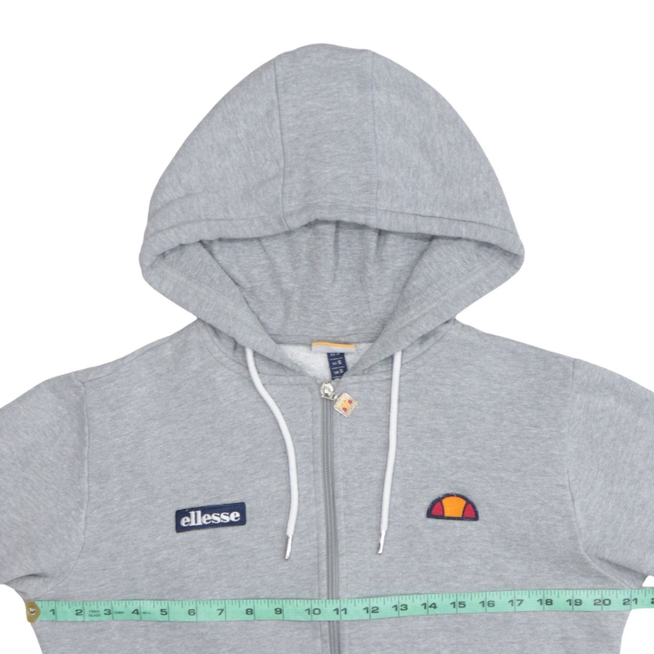 Ellesse Men's Grey Full Zip Hoodie Small Regular Fit Classic Sportswear