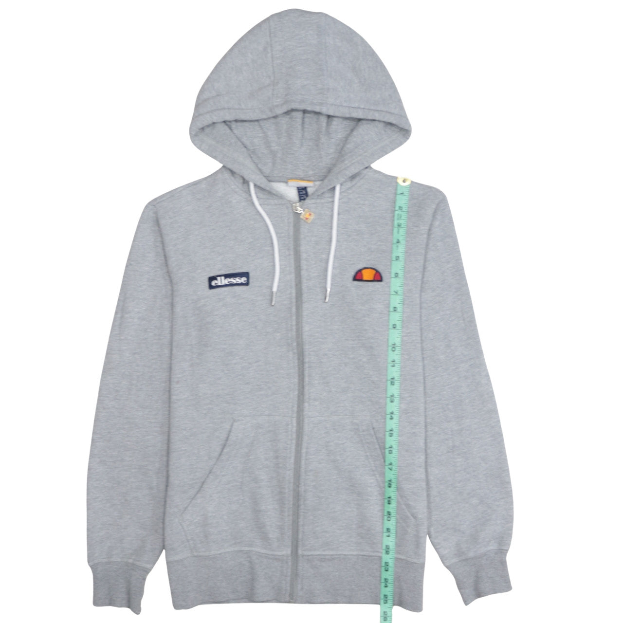 Ellesse Men's Grey Full Zip Hoodie Small Regular Fit Classic Sportswear
