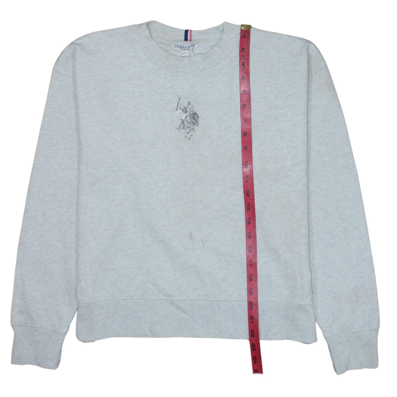 U.S. Polo Assn Women Light Grey Marl Cotton Sweatshirt M/12