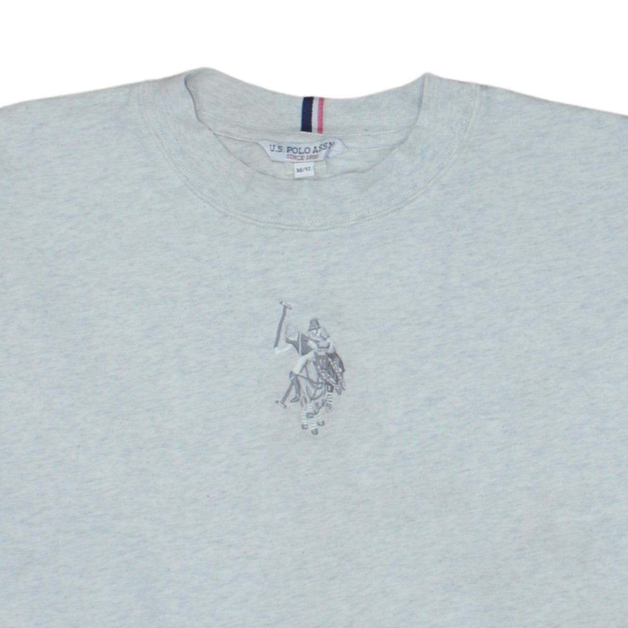 U.S. Polo Assn Women Light Grey Marl Cotton Sweatshirt M/12