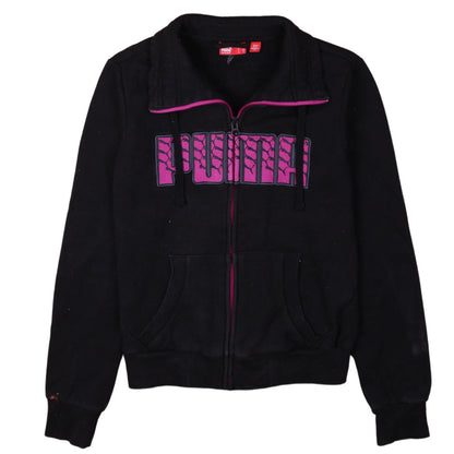 Additional front view of Puma Women's Black, size 8, Track Jacket Full Zip Logo Fleece