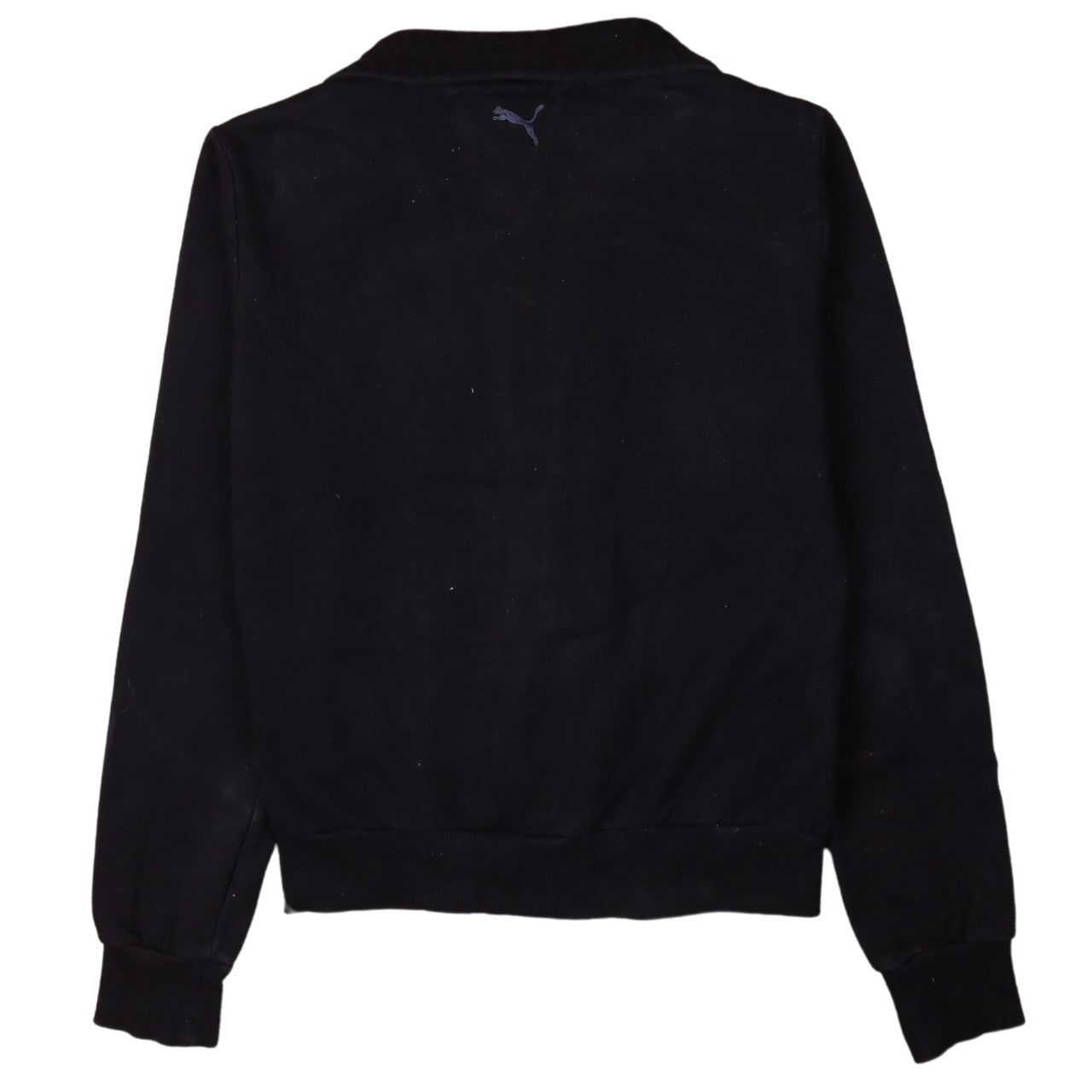 Puma Women's Black Size 8 Track Jacket Full Zip Logo Fleece