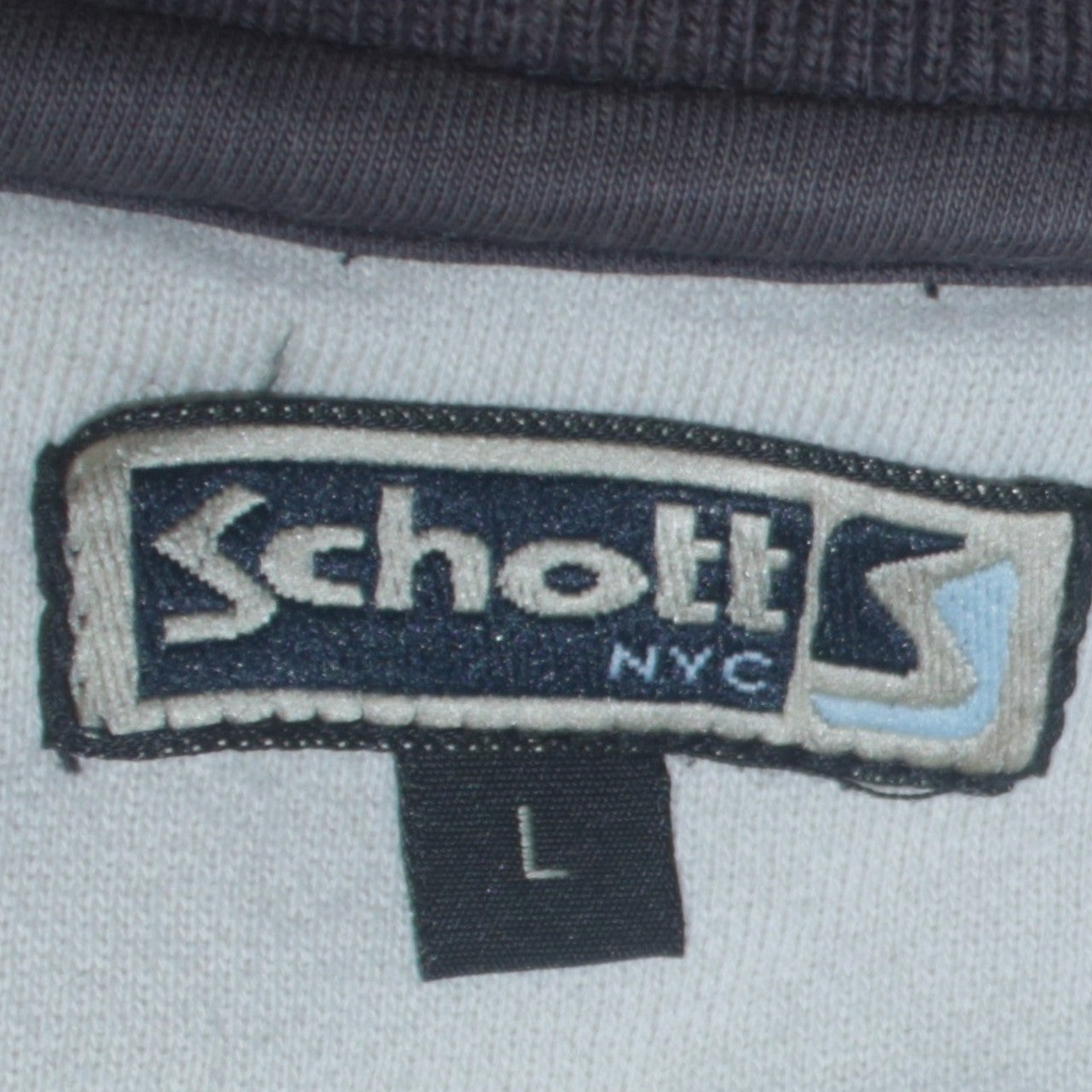 Schott NYC Mens Grey V-Neck Pullover Sweatshirt Size L Vintage