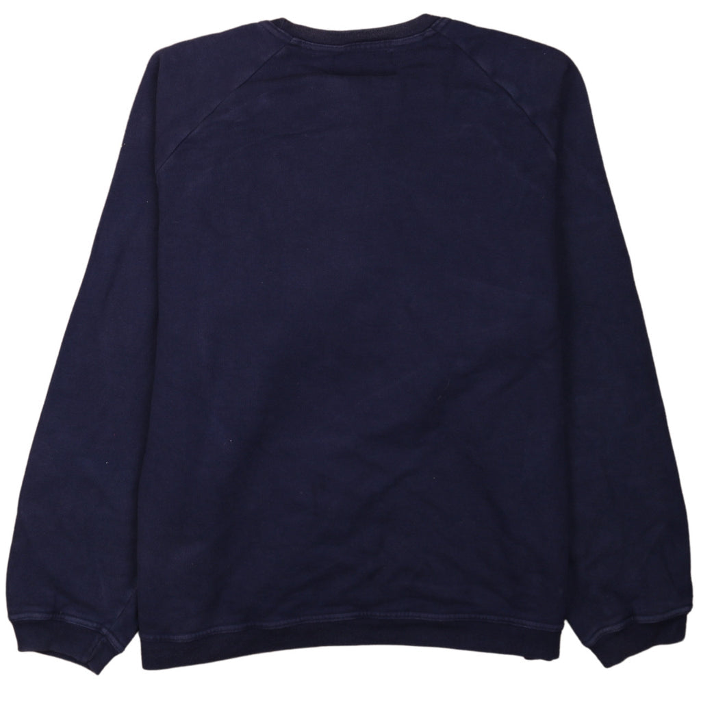Armani Jeans Men's Blue Large Pullover Logo Sweatshirt