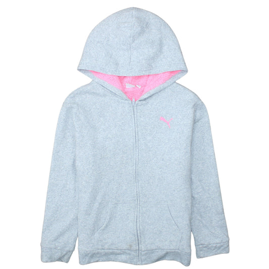 Puma Girls Grey Full Zip Fleece Lined Hoodie 14-16 Years