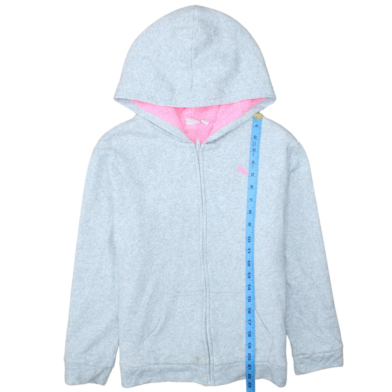 Puma Girls Grey Full Zip Fleece Lined Hoodie 14-16 Years