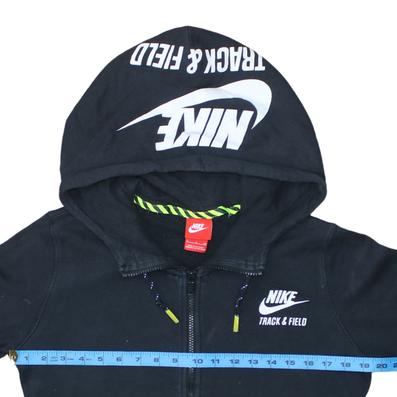Nike Women's Black Full Zip Hoodie Small Track & Field Logo