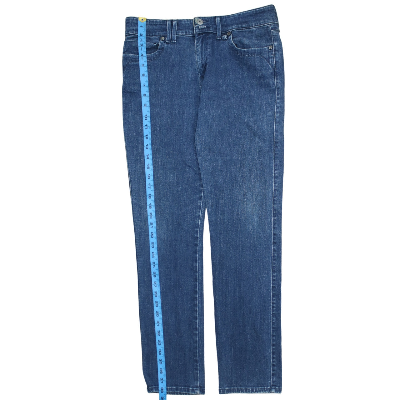 Levi's Women's Blue Mid Rise Skinny Jeans Size 12 Slim Fit Denim
