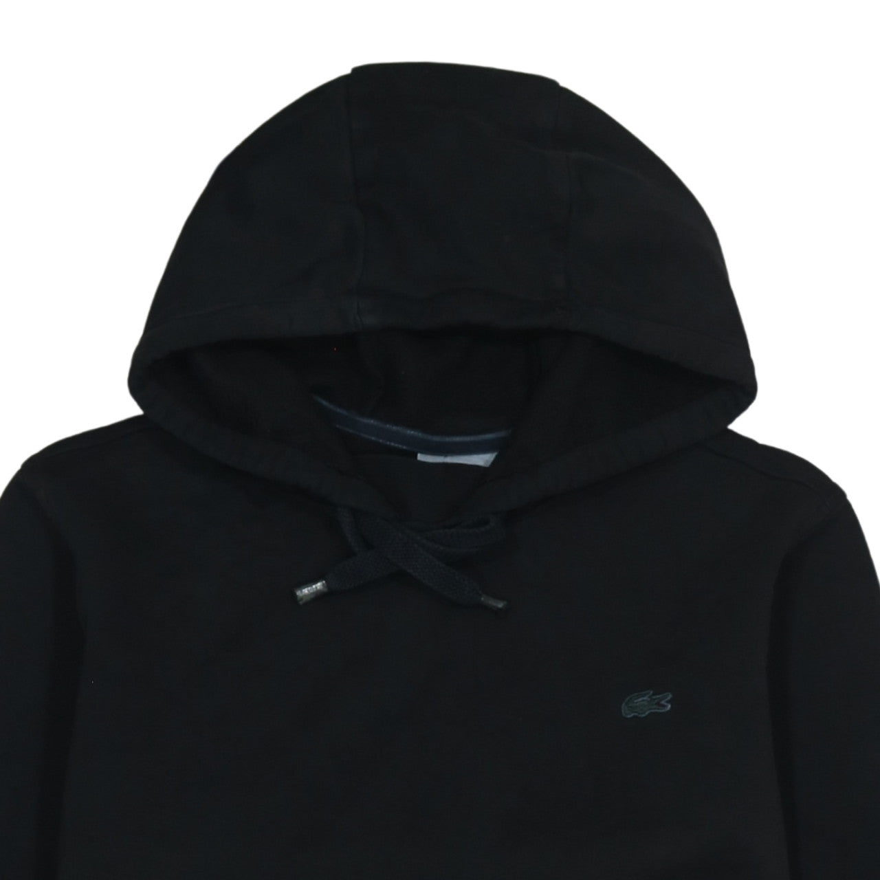 Lacoste Men Black Pullover Hoodie L Regular Fit Cotton Blend