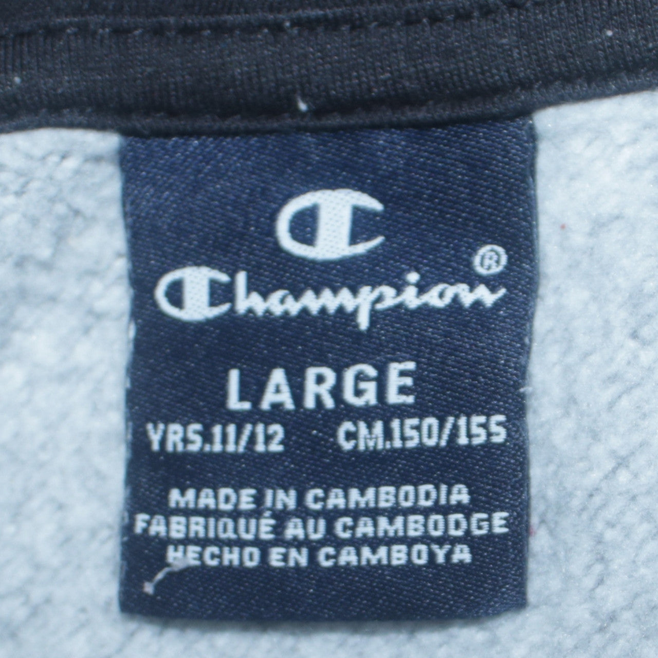 Champion Boys Grey Pullover Hoodie 11-12 Years Fleece Logo Sweatshirt