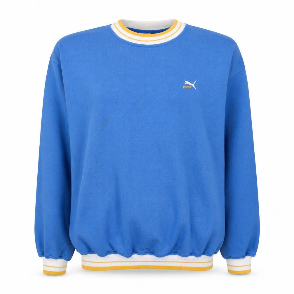 Puma Womens Blue Crew Neck Pullover Sweatshirt Size M