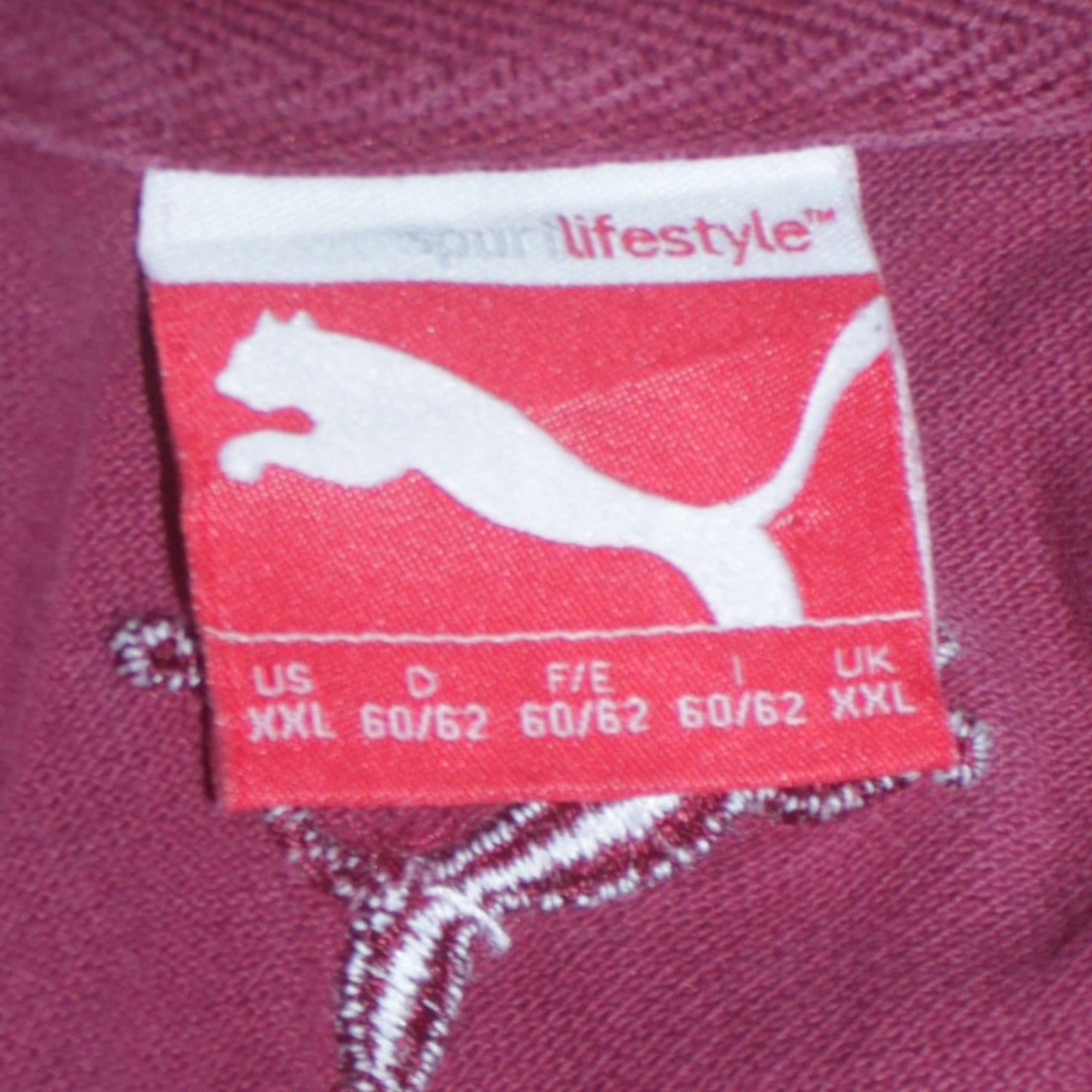 Puma Men's Maroon Cotton Short Sleeve Polo Shirt XXL